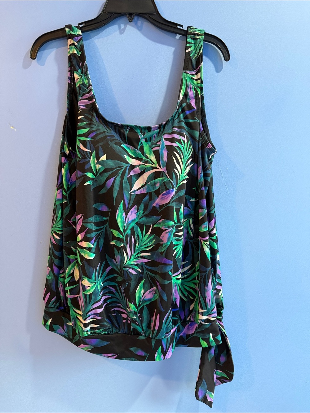 Swimsuits for All Tropical Print Tankini Top Womens 18